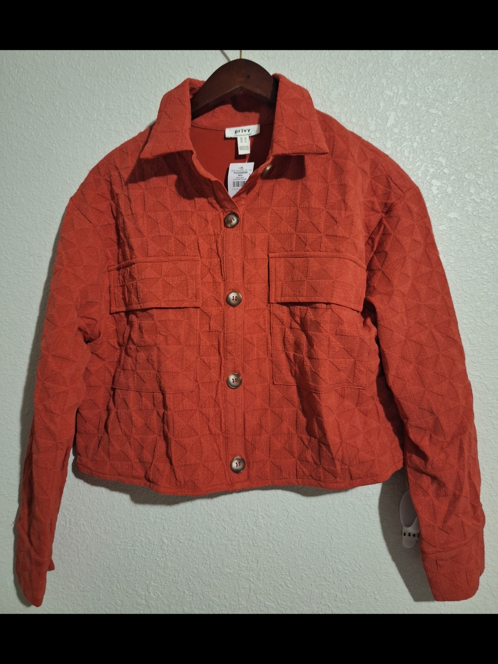 Privy Women's Quilted Rust Button-Front Jacket